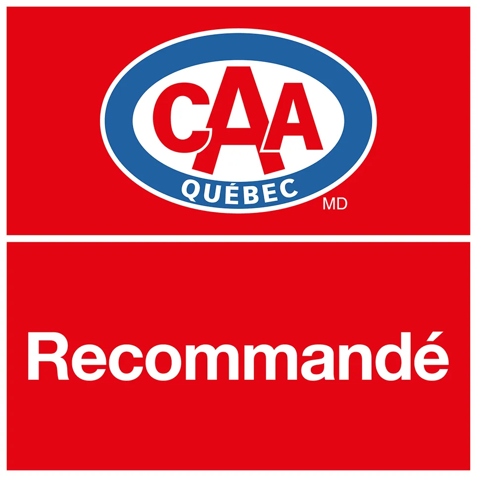 Logo CAA Québec Recommandé, programme de confiance pour entreprises certifiées à Montréal, Québec, Canada.
